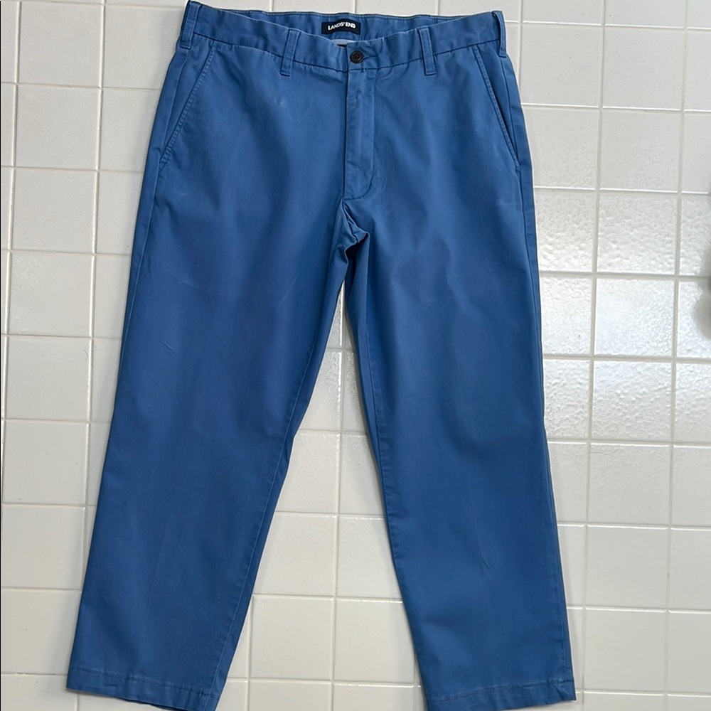 Blue Chinos with Relaxed Fit and Straight Leg
